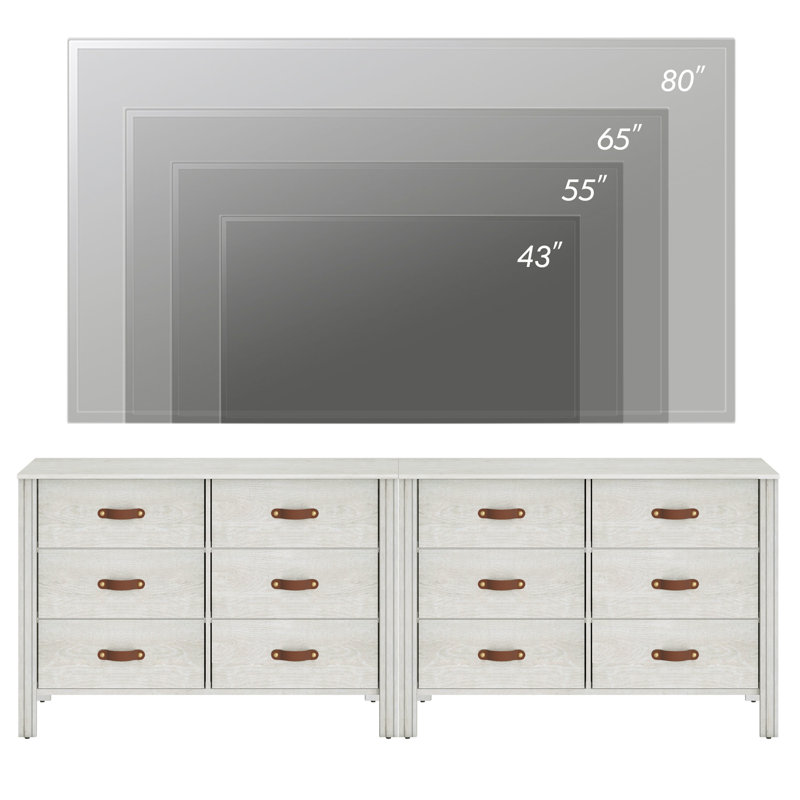 Anwar 76.3 W 12 Drawer Dresser White